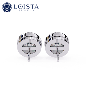 LOISTA ต่างหูเพชรทองคำขาวทรงกลมเจียระไนแบบบริลเลียนท์สี D ธรรมชาติ ได้รับการรับรองจาก GIA สไตล์คลาสสิกสำหรับทุกเพศ - Product Image 5