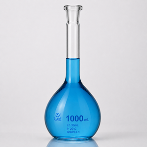 Frasco Volumétrico Calibrado de Alta Calidad de 1000 ml con Tapón de Polietileno, Clase A de Laboratorio, USP - Product Image 5