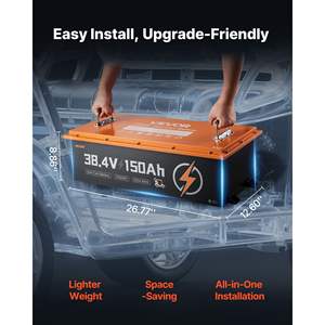 Batterie de chariot de golf 36V (38.4V) 150AH avec chargeur 25A, Lifepo4 4000 cycles, application Bluetooth, BMS 250A pour moteurs de pêche à la traîne - Product Image 4