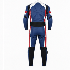 Veste coupe-vent en cuir PU bleu, rouge et blanc pour homme AULTRA ONE ENTERPRISES, fermeture éclair, respirante, séchage rapide, style streetwear - Product Image 3