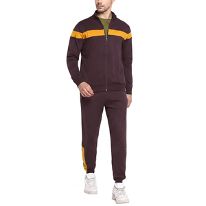 Men's Casual Tracksuit Full <b>Zip</b> Solid Color 100% Polyester Quick Dry Eco-Friendly Lightweight <b>Joggers</b> Set Breathable Stand - Product Image 2