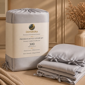 Accessoire de literie de luxe en bambou 300 TC pour couette, idéal pour la maison et l'hôtellerie, solution fiable de fixation de couette disponible à la vente - Product Image 4