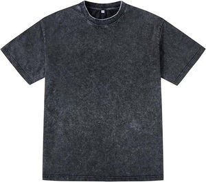 Camiseta de Manga Corta para Hombre, Corte Regular, Cuello Redondo, 100% Algodón, Jersey Lavado, Color Sólido, Diseño Liso Informal - Product Image 1