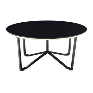 Set Moderno di 3 Tavolini da Caffè Rotondi con Piano in Vetro Temperato Nero e Struttura in Metallo per Arredamento Soggiorno - Product Image 2