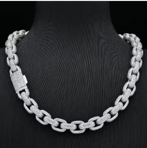 High Quality Moissanite Cuban Chain <b>Necklace</b> for Parties or Weddings & Night Clubs Available for Bulk Quantity - Product Image 5