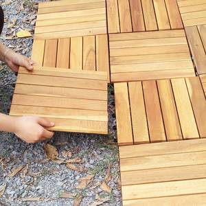 อะคาเซียเชื่อมประสานกลางแจ้งลานดาดฟ้าพื้นปาร์เก้300x300มมกระเบื้องไม้สักเทคโนโลยีเวียดนามสำหรับใช้งานกลางแจ้ง - Product Image 5