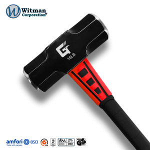 16LB Industrial Grade Sledge <b>Hammer</b> Grade-A Steel Head Reinforced Neck Impact Absorption Demolition Stake Driving Fiberglass - Product Image 1