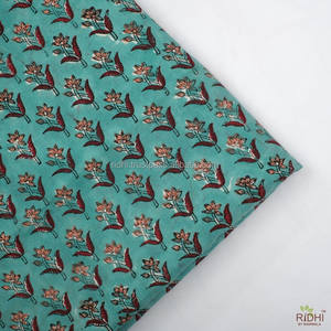 RIDHI 100% coton tissu cour bleu sarcelle acajou saumon rose main bloc imprimé femmes robes artisanat housse de matelas filles garçons - Product Image 5