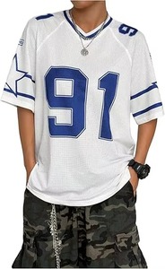 Custom Casual 100% Polyester Fabric Screen Print Breathable <b>Oversized</b> <b>V</b> <b>Neck</b> Jersey Mesh Soccer <b>T</b>-<b>shirt</b> Men - Product Image 3