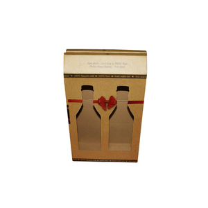 กล่องบรรจุภัณฑ์น้ำปลา2ขวดทำจากกระดาษแข็งลูกฟูกออกแบบได้ตามต้องการพร้อมด้ามจับกล่องพิมพ์ลายเป็นมิตรต่อสิ่งแวดล้อมสำหรับการจัดส่งและการแสดงสินค้าที่ปลอดภัย - Product Image 1