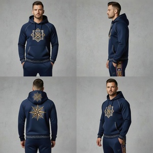 Mens Training Tracksuit Stretch Fabric Hoodie And <b>Pants</b> Set Workout Gym Running Suit Flexible Activewear - Product Image 2