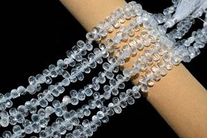 100% llegada Natural claro blanco Topacio facetado gotas forma cuentas Natural blanco Topacio gota para la fabricación de joyas - Product Image 6