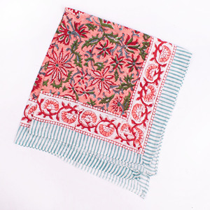 Bandana carrée en coton imprimée à la main style bohème vintage, teinture naturelle, multifonctionnelle, foulard tendance pour cowgirl - Product Image 3