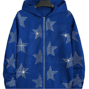 Sudadera con Capucha y Cremallera para Hombre, Diseño Único, Algodón Suave, con Pedrería, Premium, Casual, Transpirable, Ecológica, para Uso Diario - Product Image 2