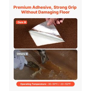 Confezione da 20 Piastrelle per Moquette Adesive 24x24 Pollici, a Pelo Riccio, per Pavimenti Commerciali, Morbide, Imbottite, Senza Giunzioni, Autoadesive, Tappeto Quadrato - Product Image 5