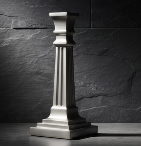 Candelabro de Metal Plateado Cepillado Contemporáneo, Arquitectura de Columna Acanalada, Adorno Minimalista para Mesa - Product Image 5
