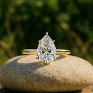 Pear Cut Lab Grown Diamond Engagement <b>Ring</b> for Women in 14K 18K Solid Gold IGI Certified <b>Solitaire</b> Proposal <b>Ring</b> Direct Supply - Product Image 2