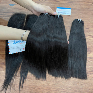 Extensiones de Cabello Humano Remy Vietnamita Negro Liso Natural Thanh 2026, el Más Vendido, Alineación Perfecta de Cutículas, Doble Trama a Máquina - Product Image 1