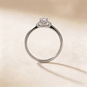 Anillo de Compromiso Solitario de Diamante Cultivado en Laboratorio, Corte Brillante Redondo, 1.00CT, Oro Blanco de 9K, para Mujer, Joyería Fina Personalizada - Product Image 1