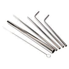 Stainless Steel <b>Drinking</b> <b>Straws</b> 5-Pack Reusable Bar Accessories Minimalist Design Metal <b>Straws</b> <b>for</b> Cocktails and Beverages - Product Image 3