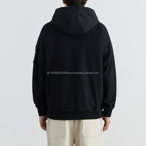 <b>Black</b> Hooded Sweater Coat Private Label <b>Men'S</b> 14 Button Hoodie Pullover Long Sleeve Hoodie - Product Image 2