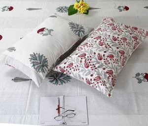 Draps plats en coton imprimés à la main, style bohème floral indien, tailles Queen et King, prix de gros – Vente chaude - Product Image 4