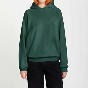 เสื้อฮู้ดผู้หญิงแบบสวมหัว แขนยาว สีพื้น มีเชือกผูก คอวี ทรงโอเวอร์ไซส์ ผ้าฟลีซ ขายส่ง - Product Image 2