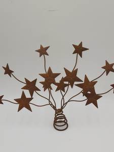 Décoration de sommet d'arbre de Noël en forme d'étoile, ornements textiles faits à la main, décoration intérieure sur pied, style traditionnel - Product Image 2