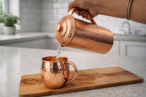Taza Moscow Mule FAIZA CRAFT de 500ml, Diseño Clásico, Ecológica, con Tapa de Cobre y Asa de Paja, OEM/ODM, Vaso para Bebidas, Gran Venta - Product Image 3