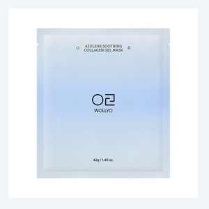 Masque visage au collagène WOLLYO, K-Beauty coréen, masque gel apaisant au collagène Ajulren 42g, 5 feuilles, fabriqué en Corée - Product Image 1