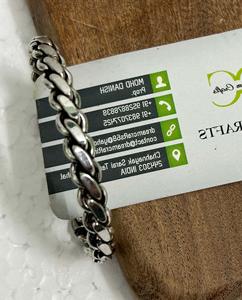 Metal Crafts Handmade Aum Mantra Adjustable Unisex Cuff <b>Bracelet</b> <b>Engraved</b> Design Plated <b>Silver</b> Arthritis Relief - Product Image 4