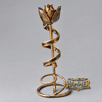 Sculpture décorative artisanale en métal antique en forme de rose, motif spirale végétale, décoration florale pour la maison avec un design floral unique sans feuilles