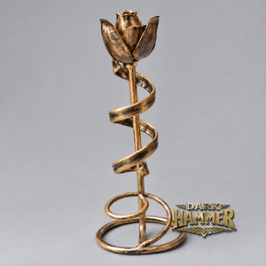 Sculpture décorative artisanale en métal antique en forme de rose, motif spirale végétale, décoration florale pour la maison avec un design floral unique sans feuilles - Product Image 1