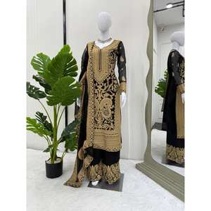 Haut et bas de soirée de créateur avec Dupatta Taille 2XL - Product Image 4