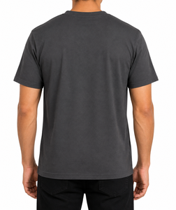 T-shirt en jersey à manches courtes pour homme, col rond, couleur unie, coupe classique, style décontracté, 100% coton, logo personnalisé - Product Image 2