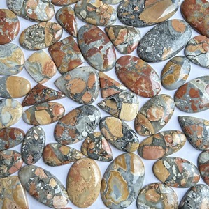 Cabochons en Jaspe Maligano, polis à la main, naturels, à dos plat, vente en gros pour la fabrication de bijoux - Product Image 6