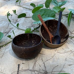 ชามกะลามะพร้าวทำด้วยมือเป็นมิตรกับสิ่งแวดล้อมเครื่องใช้บนโต๊ะอาหาร100% ธรรมชาติที่ยั่งยืนส่งตรงจากผู้ผลิต - Product Image 1