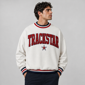 เสื้อสเวตเชิ้ตคอเต่าปักลาย Trackstar สำหรับผู้หญิง ผ้าฝ้ายถัก 100% สไตล์ลำลองแบบวาร์ซิตี้สำหรับฤดูใบไม้ร่วง ดีไซน์พิมพ์ลายตัวอักษรด้านหน้า - Product Image 3