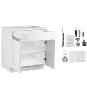 Mobile Base con Cassetti Bianco Stile Shaker da 36 Pollici, Non Assemblato, 24-L x 34.5-Al, Pronto da Montare per Uso in Appartamento - Product Image 1