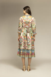 Vestido Midi con Estampado Multicolor de Diseño Premium para Mujer, Vestido para Bodas y Fiestas Casuales, Precio de Exportación - Product Image 3