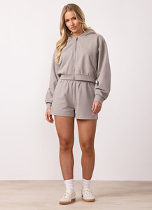 Women’s Lightweight Hooded <b>With</b> <b>Zip</b> Up Jacket and Matching High Waist <b>Shorts</b> Two Piece Activewear Set Casual Sportswear Outfit - Product Image 6