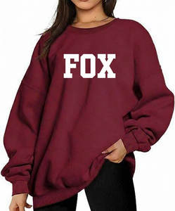 Sweat-shirt oversize à col roulé pour femme, style streetwear hiver, avec logo sur le devant, en tissu polyester/coton - Product Image 4