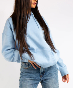 Custom <b>Drop</b> Shoulder Heavyweight Polyester/Cotton Fleece Acid Wash Front New Arrival Oversize Women's Hoodies Long Sleeve - Product Image 3