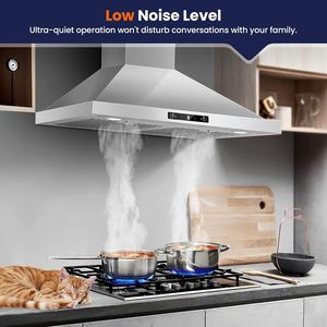 Cappa aspirante da parete Duc da 30 pollici con 700 CFM, in acciaio inossidabile, per cucina, con controllo touch e sensore di movimento - Product Image 5