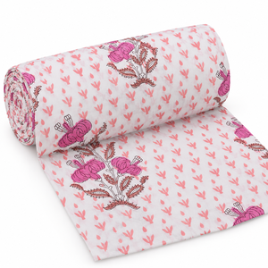 Tissu en voile de coton peigné 60S/60S léger, imprimé à la main par bloc, motif floral, 90 GSM, unisexe, par Pinksa Fashion - Product Image 6