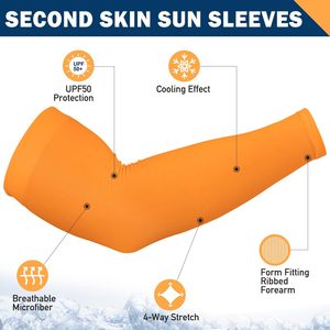 Manchons de protection solaire UV en soie glacée pour femmes et hommes, tricotés, pour activités de plein air, cyclisme, basketball, golf - Product Image 2