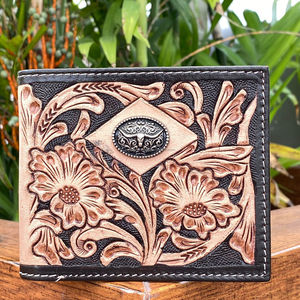 กระเป๋าสตางค์ใบสั้นหนังแท้สำหรับผู้ชายกระเป๋าใส่บัตรเครดิต Concho คุณภาพดีมีดีไซน์หรูหรา - Product Image 4