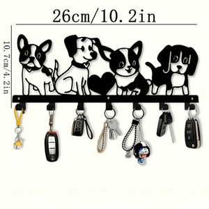 CIFbuy Decoración de Pared Vintage de Dibujos Animados de Cachorros, de Hierro, Impermeable, Removible, Temática de Mascotas, Adorno para el Hogar, TikTok para Temu, Organizador de Llaves y Paquetes - Product Image 2