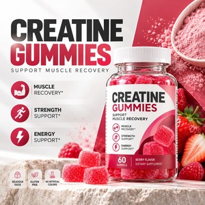 Gummies de créatine personnalisées OEM ODM sous marque privée, 60 unités, saveur baies, complément nutritionnel sportif - Product Image 5