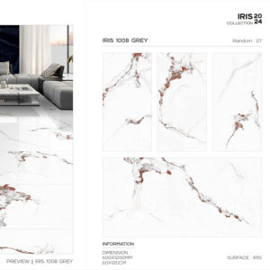 กระเบื้องพอร์ซเลนเคลือบผิวไอริส ขนาด 60x120 ซม. 600x1200 มม. 24x48 นิ้ว สำหรับงานตกแต่งภายในระดับพรีเมียม มีความต้องการสูง - Product Image 1